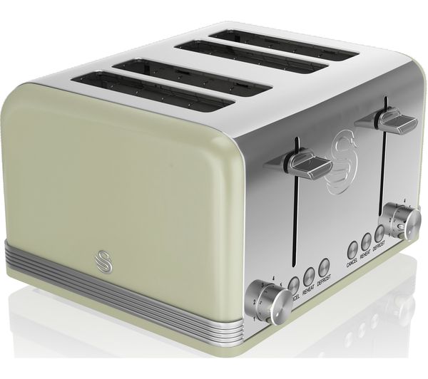 SWAN Retro ST19020GN 4-Slice Toaster - Green, Green
