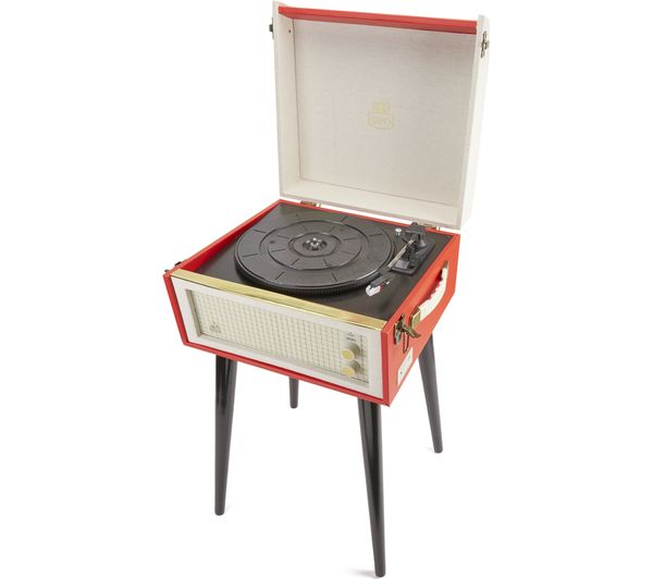 GPO Bermuda Turntable - Red & White, Red