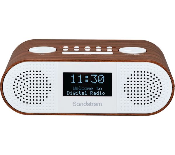 SANDSTROM S-DBTW18 DAB Bluetooth Clock Radio - Wood