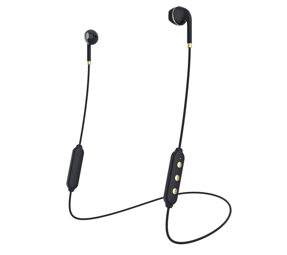 HAPPY PLUGS Wireless II Bluetooth Earphones - Black & Gold, Black