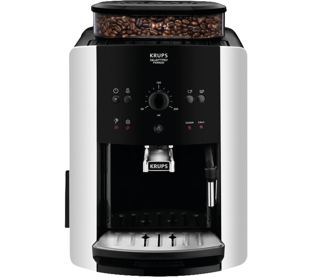 KRUPS Quattro Force EA811840 Arabica Bean to Cup Coffee Machine - Silver & Black, Silver
