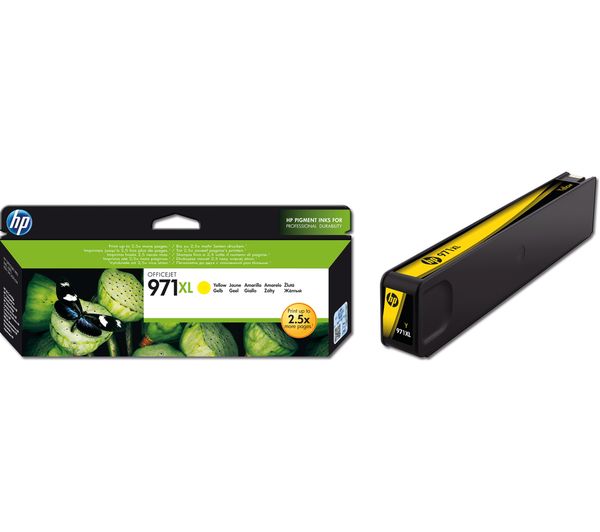 HP 971XL High Yield Original Yellow Ink Cartridge, Yellow