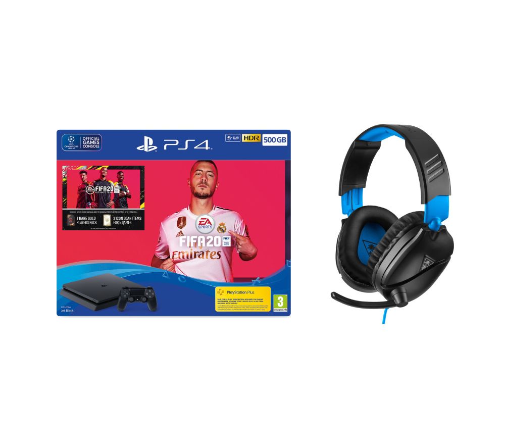 SONY Playstation 4 with FIFA 20 & Turtle Beach Gaming Headset Bundle - 500 GB