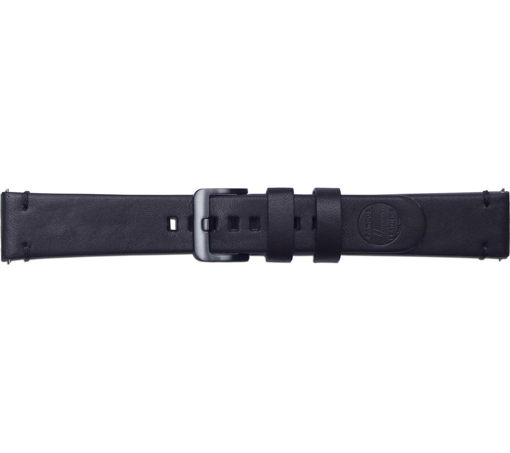 SAMSUNG Essex Classic Leather 22 mm Galaxy Watch Band - Black, Medium, Black