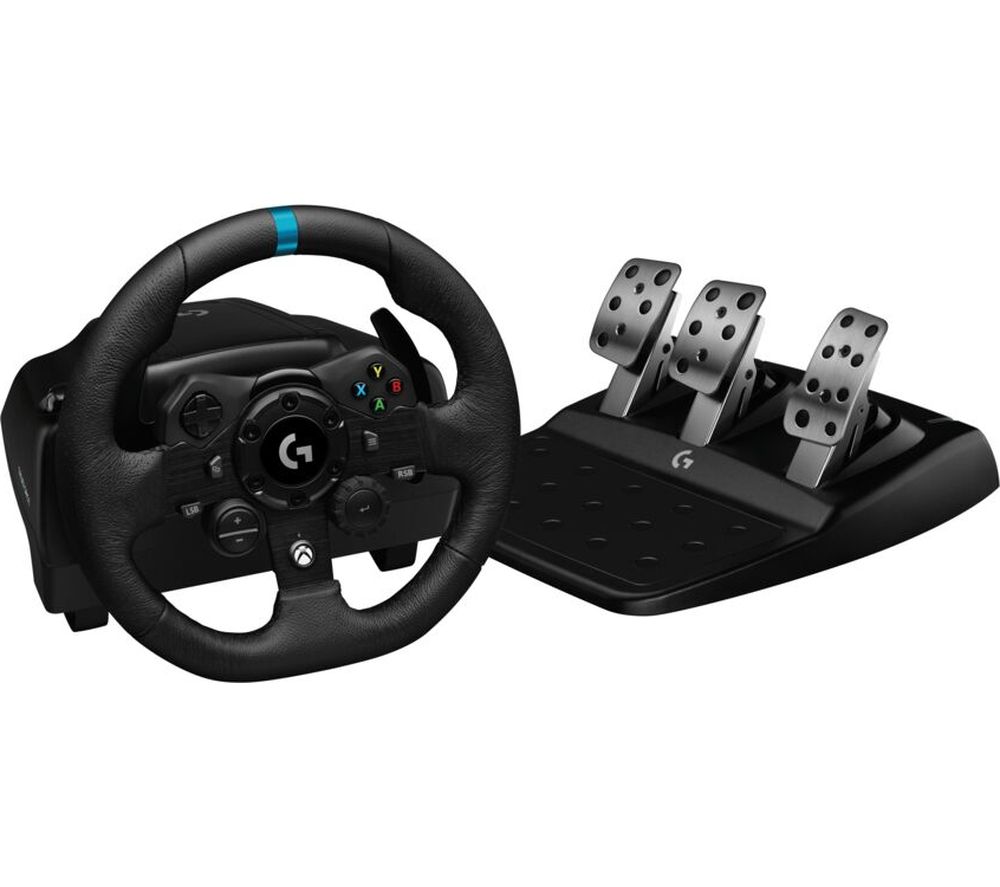 LOGITECH G923 Racing Wheel & Pedals - Xbox & PC, Black, Black