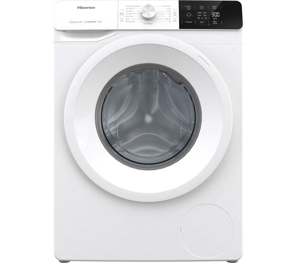 HISENSE WFGE80141VM 8 kg 1400 Spin Washing Machine - White, White