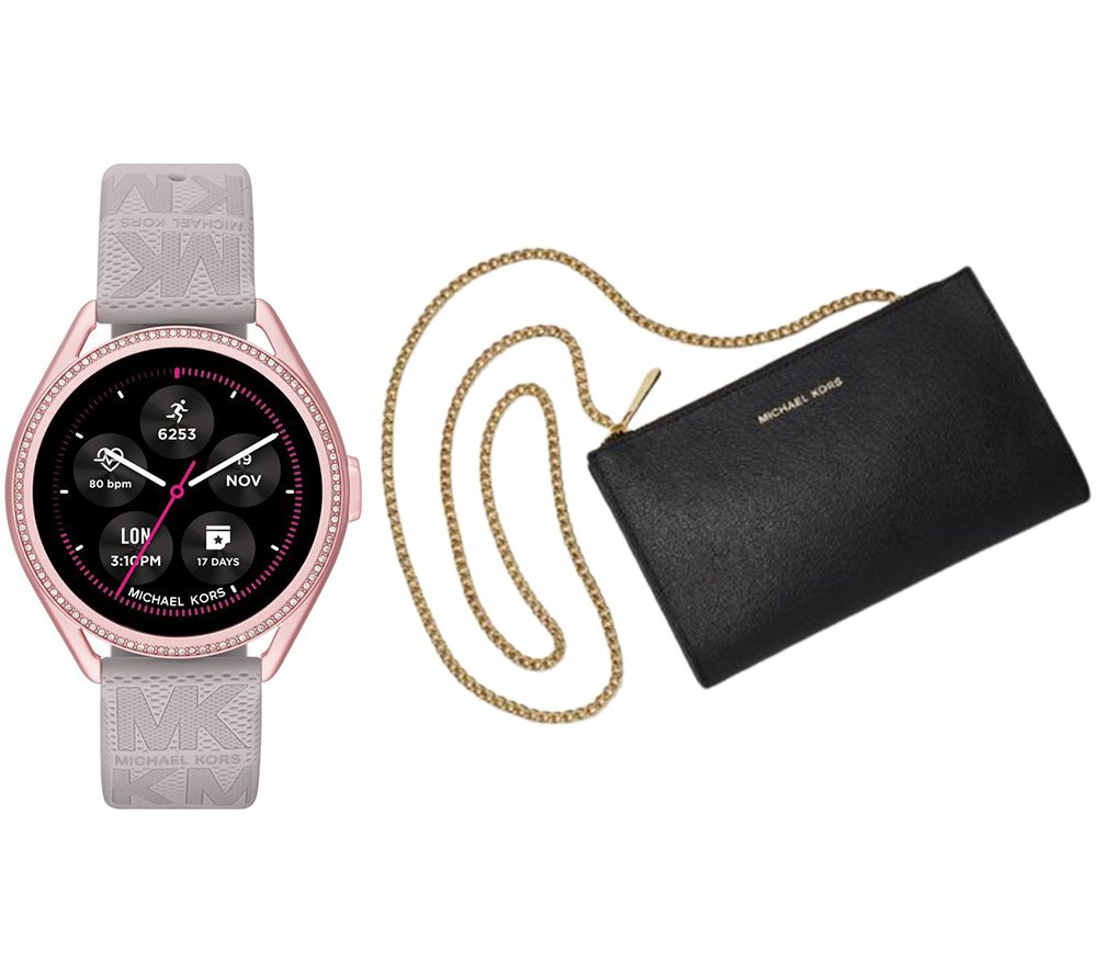 MICHAEL KORS MKGO Gen 5E MKT5117 Smartwatch & Mini Messenger Bag Bundle, Grey