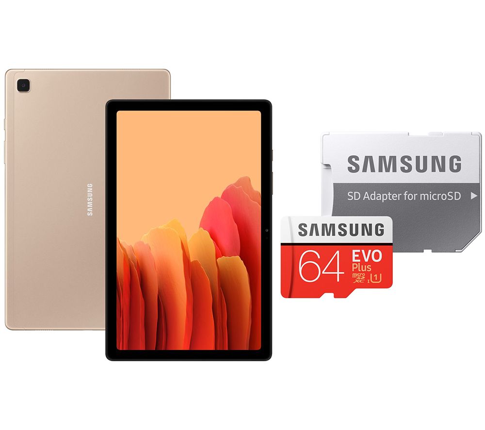 SAMSUNG Galaxy Tab A7 10.4" Tablet & 64 GB microSD Memory Card Bundle - 32 GB, Gold, Gold
