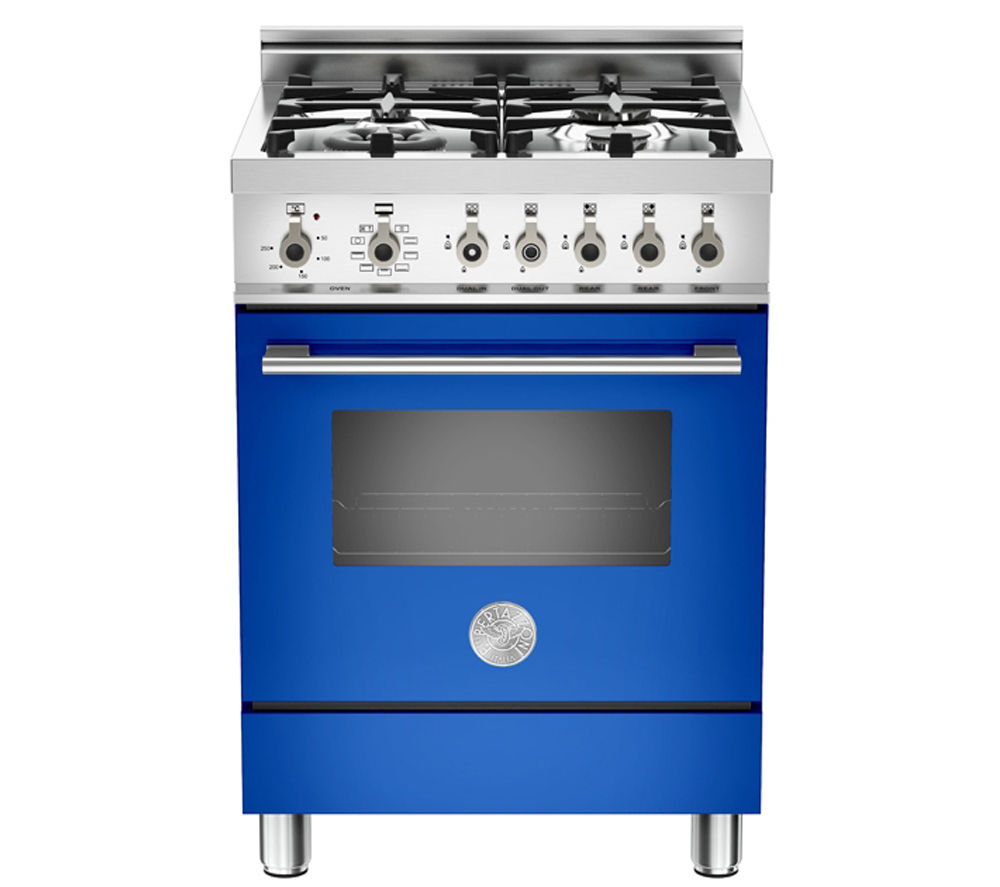 BERTAZZONI Professional 60 X604MFEBL Dual Fuel Cooker - Blue & Stainless Steel, Stainless Steel