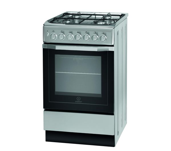 INDESIT I5GSH1(S) 50 cm Dual Fuel Cooker - Silver, Silver