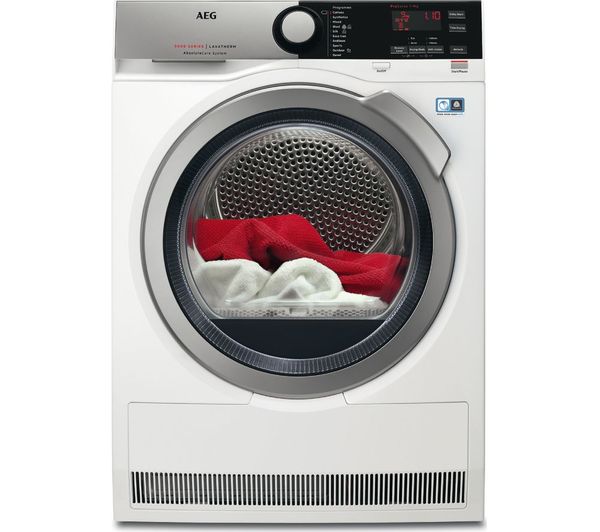 AEG Tumble Dryer  AbsoluteCare T8DEE945R Condenser  - White, White