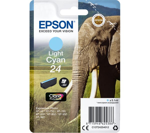Epson 24 Elephant Light Cyan Ink Cartridge