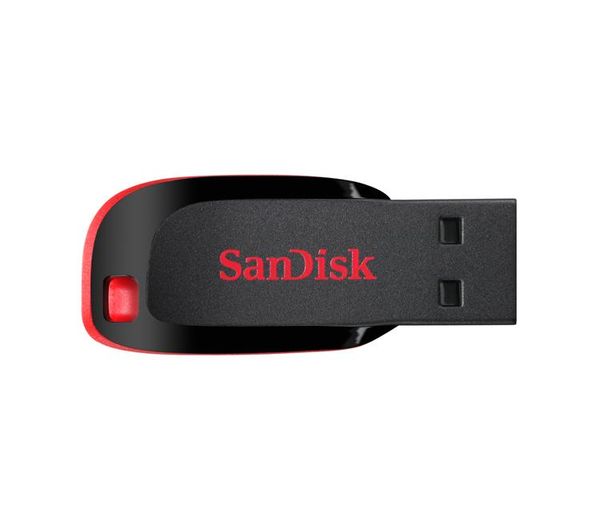 SANDISK Cruzer Blade USB 2.0 Memory Stick - 16 GB, Black, Black