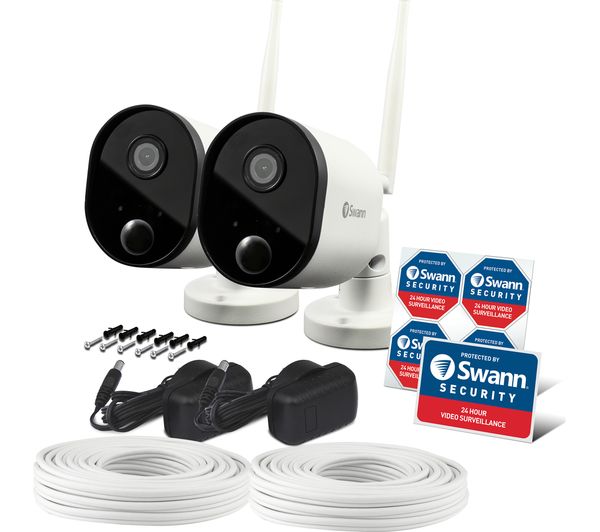 SWANN WiFi Smart 1080p Full HD Outdoor Security Cameras - Pack of 2
