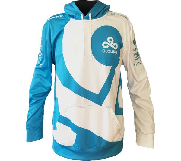 ESL Cloud9 Pro Pullover Hoodie - Small, White & Blue, White