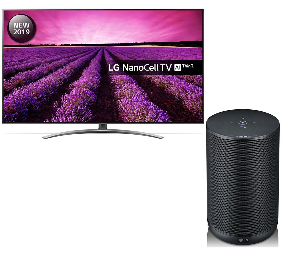 65" LG 65SM9010PLA  Smart 4K Ultra HD HDR LED TV & ThinQ WK7 Speaker with Google Assistant Bundle - Black, Black