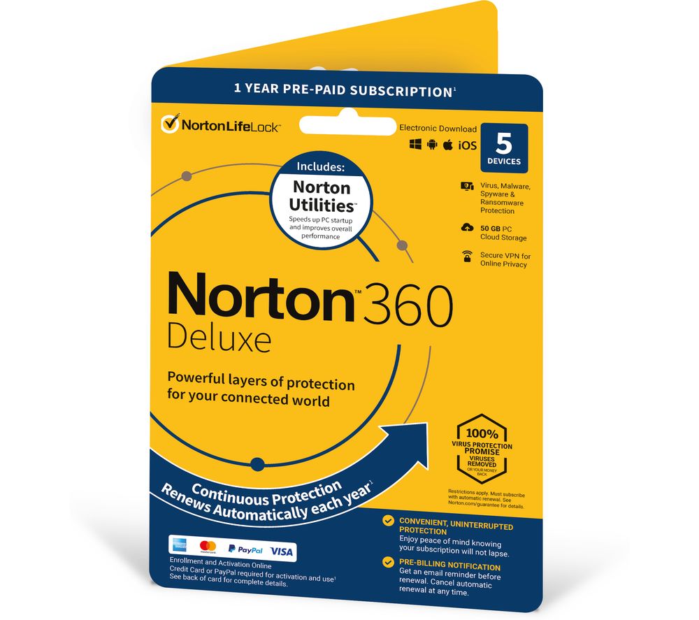 NORTON 360 Deluxe & Norton Utilities - 1 year for 5 devices