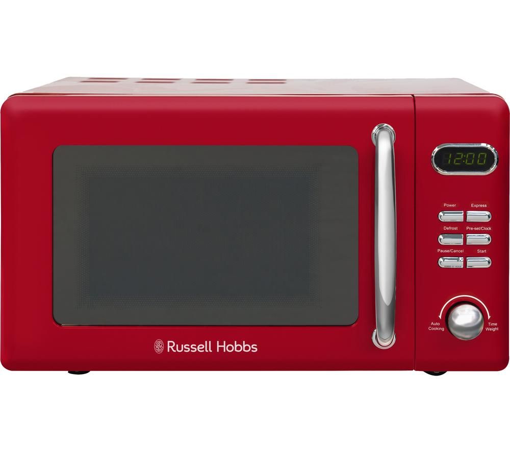 RUSSELL HOBBS Retro RHRETMD806R Compact Solo Microwave - Red, Red