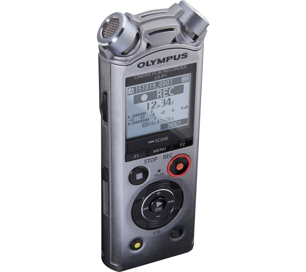 OLYMPUS V414141SE050 Digital Voice Recorder, Silver/Grey