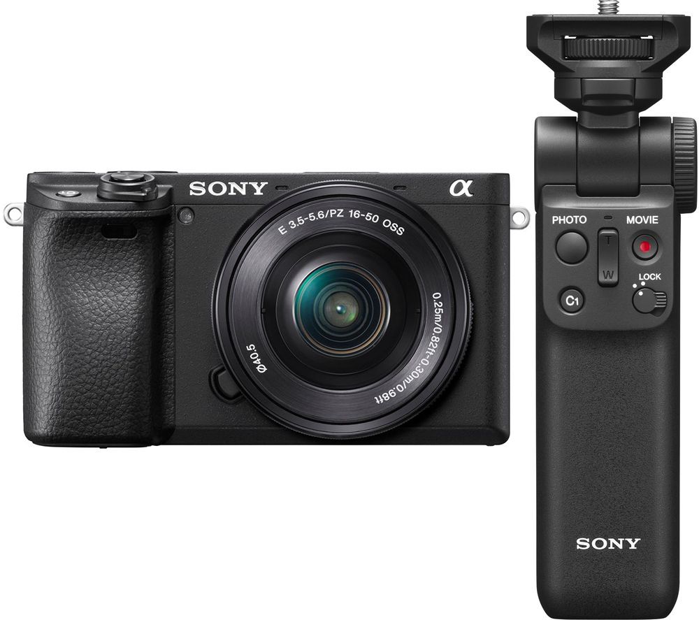 SONY a6400 Mirrorless Camera with E PZ 16-50 mm f/3.5-5.6 OSS Lens & Shooting Grip Bundle