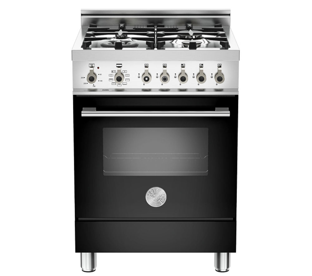 BERTAZZONI Professional 60 X604MFENE Dual Fuel Cooker - Black & Stainless Steel, Stainless Steel