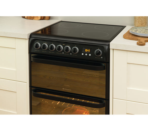 HOTPOINT Ultima DUE61BC Electric Ceramic Cooker  Black, Black
