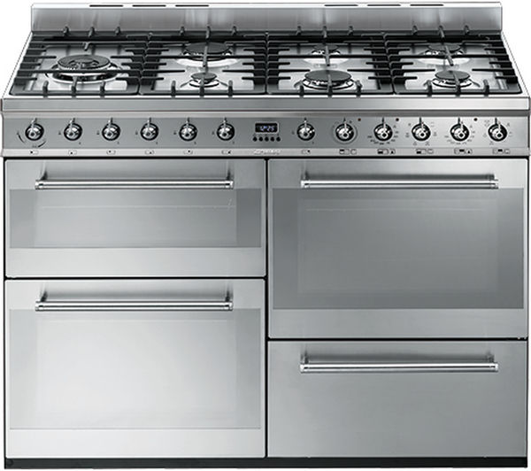 SMEG Symphony SYD4110 110 cm Dual Fuel Range Cooker - Stainless Steel, Stainless Steel