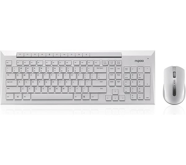 RAPOO 8200P Wireless Keyboard & Mouse Set - White, White