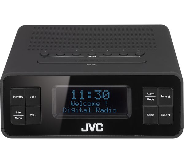 JVC RA-D38-B DAB/FM Clock Radio - Black, Black