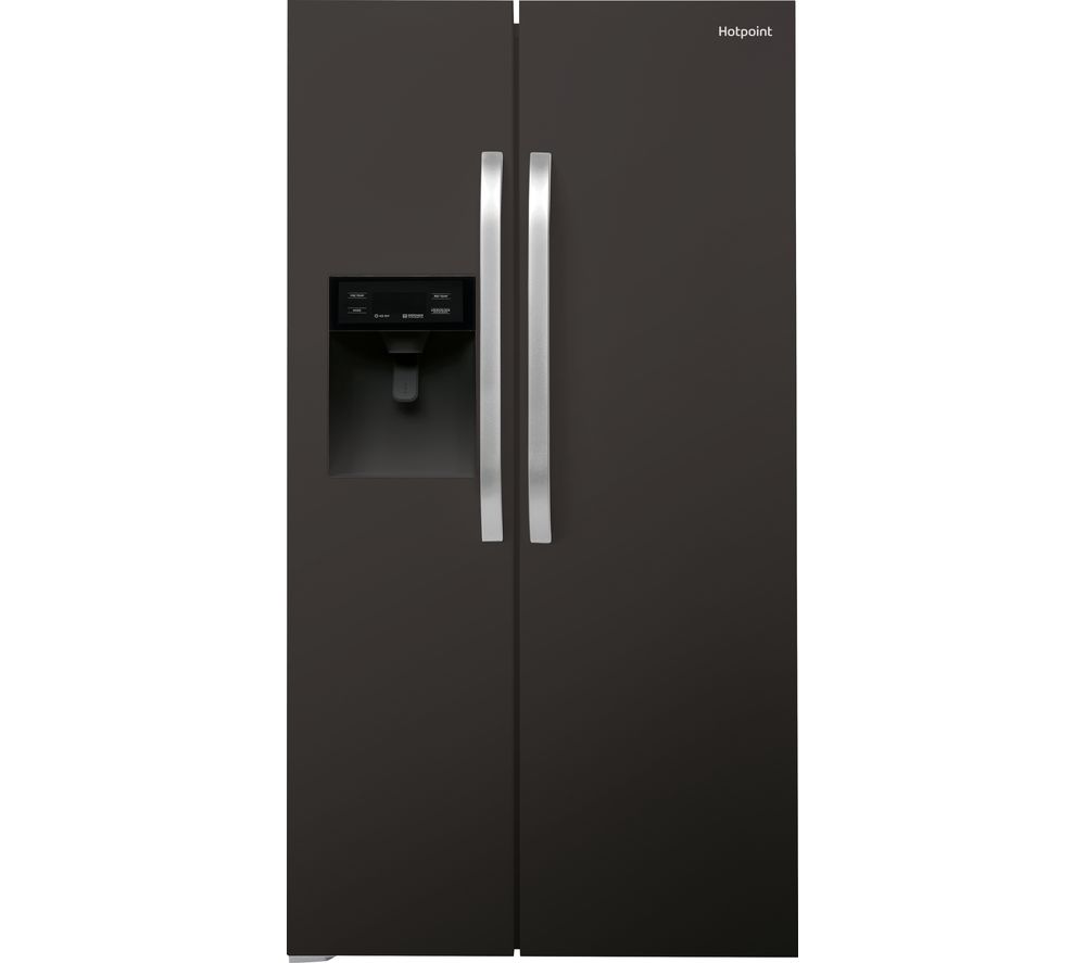 HOTPOINT SXBHE 925 WD American-Style Fridge Freezer - Black, Black