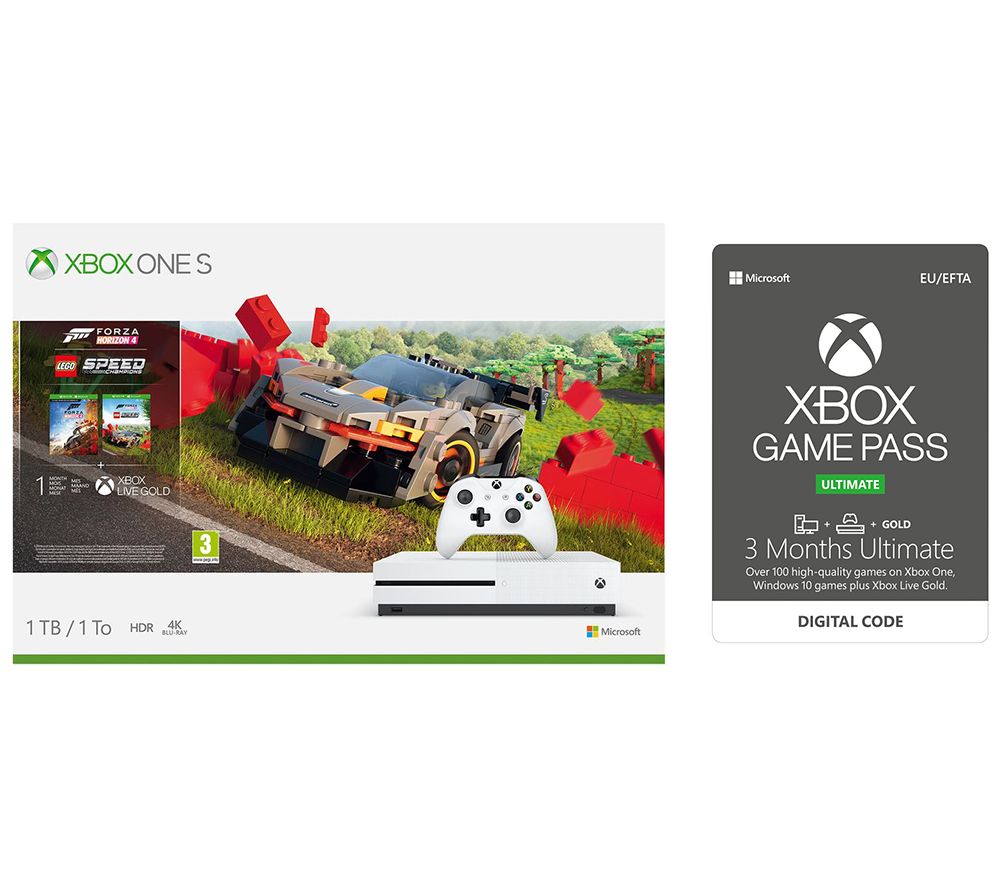 MICROSOFT Xbox One S, Forza Horizon, LEGO Speed Champions & Xbox One Game Pass Bundle, Gold