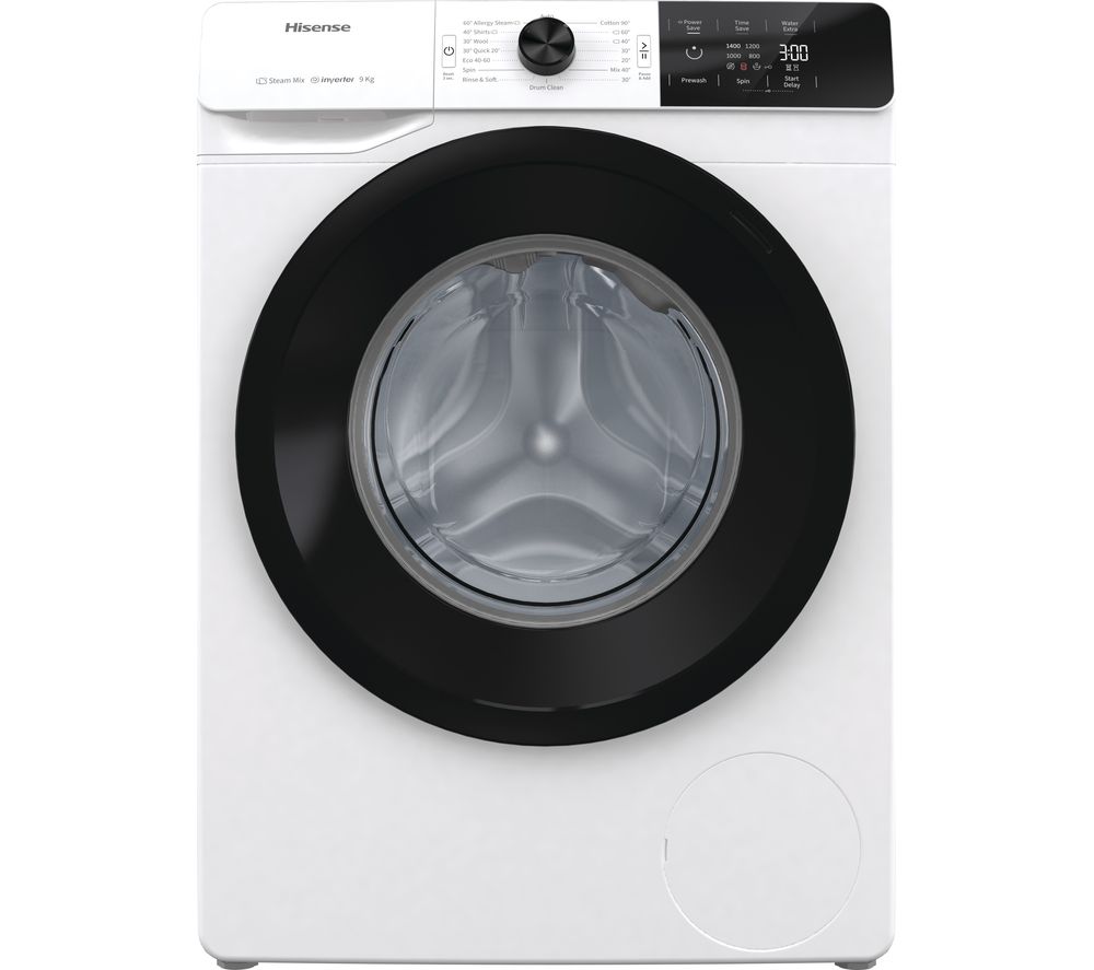 HISENSE WFGE90141VM 9 kg 1400 Spin Washing Machine - White, White