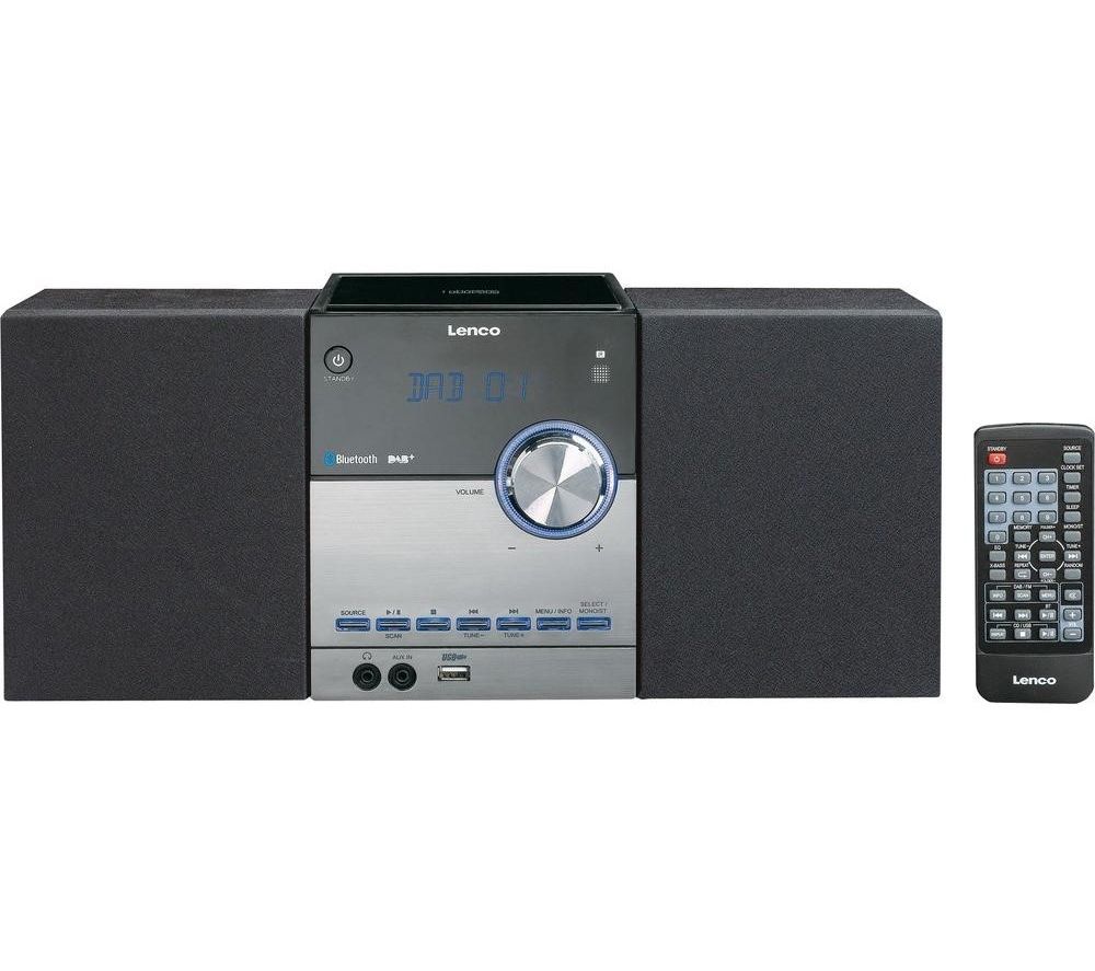 LENCO MC-150 Bluetooth Micro Hi-Fi System - Grey, Grey