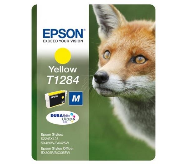 EPSON Fox T1284 Yellow Ink Cartridge, Yellow