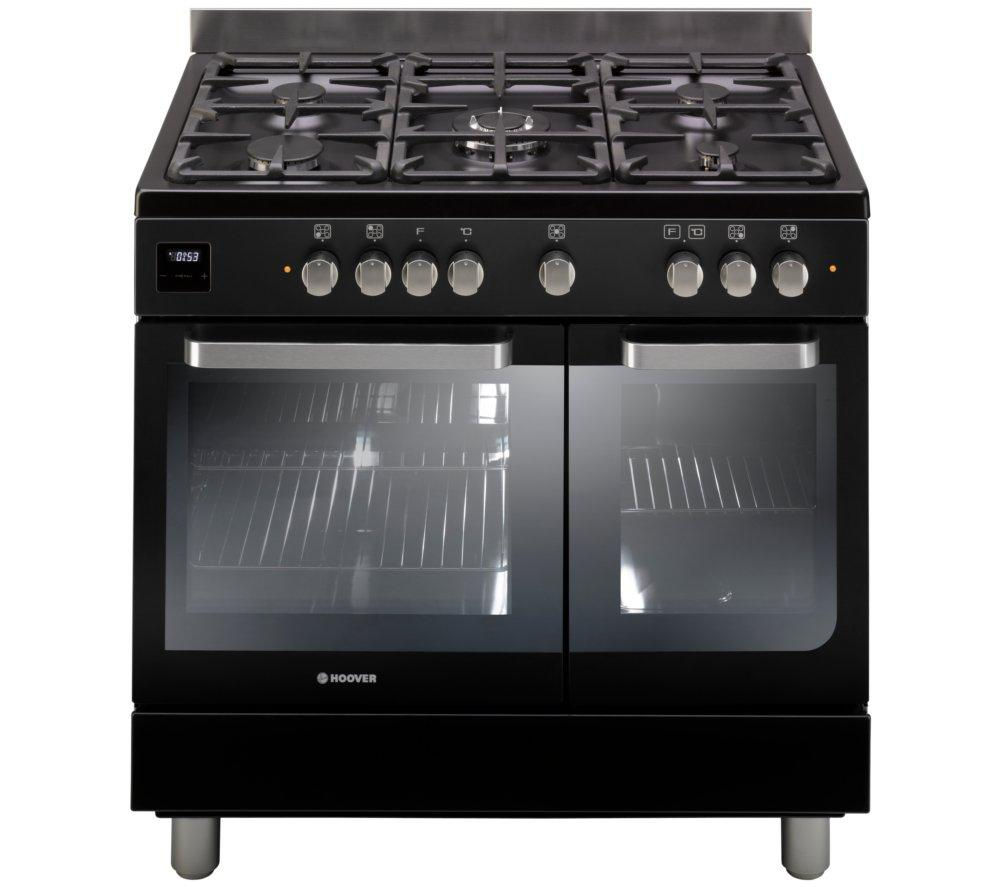 HOOVER HGD9395BL Dual Fuel Range Cooker - Black & Stainless Steel, Stainless Steel