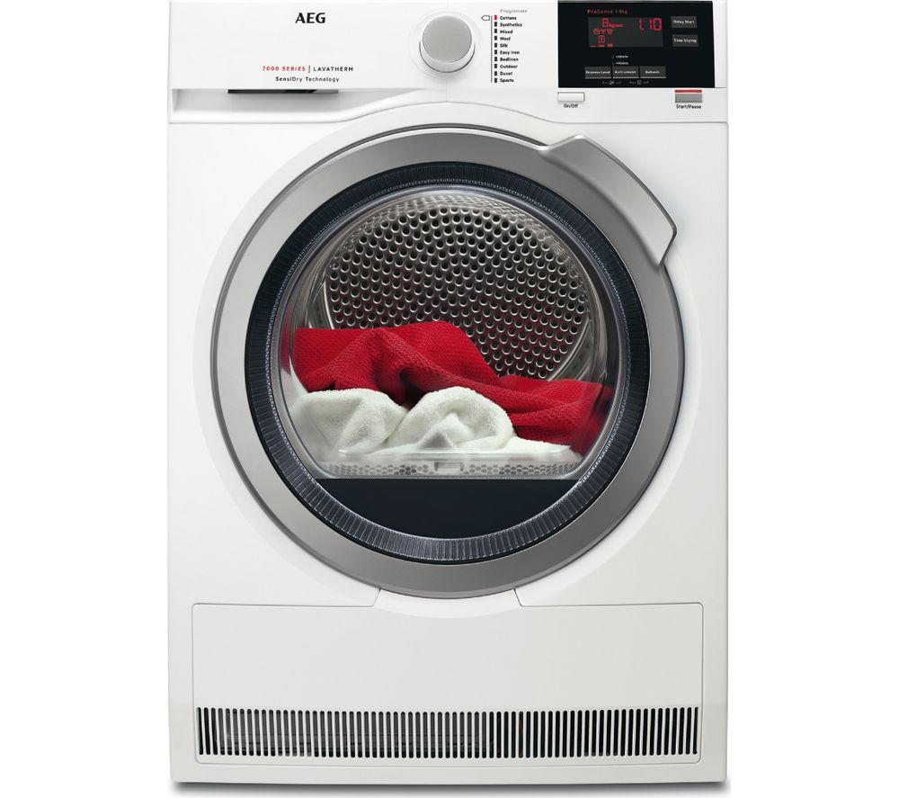 AEG Tumble Dryer  SensiDry T7DBG832R Heat Pump  - White, White