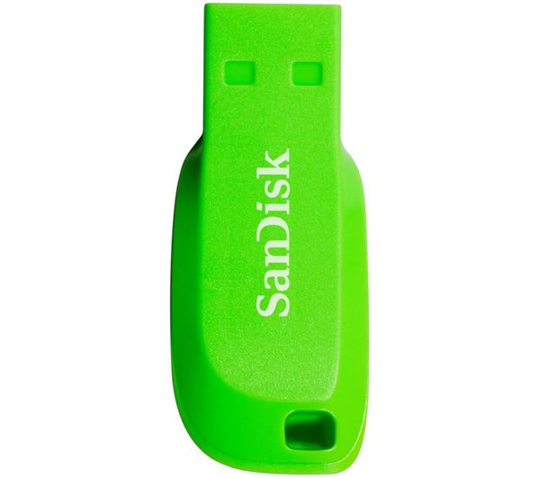SANDISK Cruzer Blade USB 2.0 Memory Stick - 16 GB, Green, Green