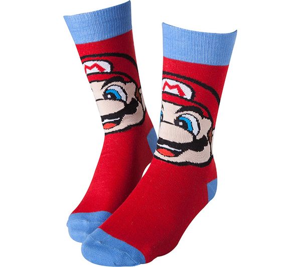 NINTENDO Mario Socks - 9-11, Red & Blue, Red
