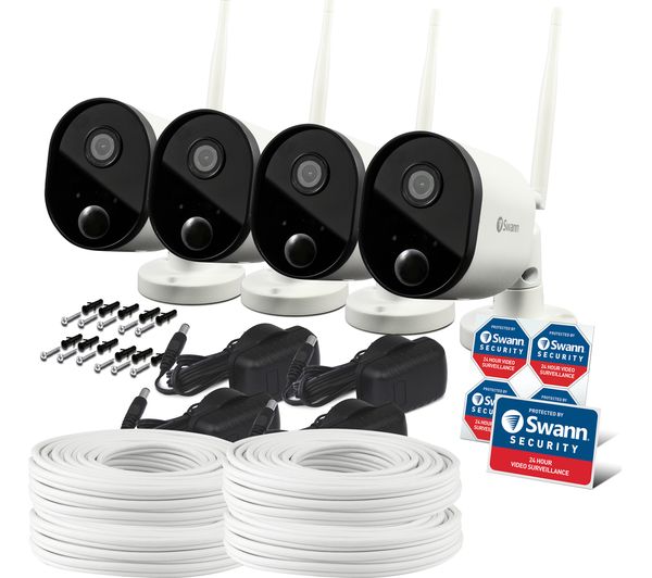 SWANN WiFi Smart 1080p Full HD Outdoor Security Cameras - Pack of 4
