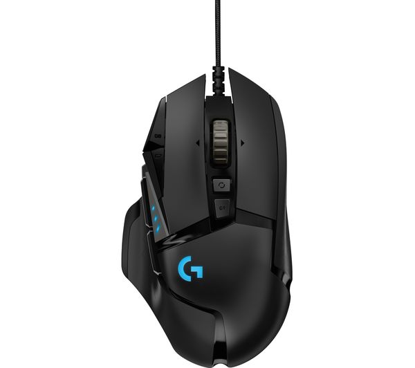 LOGITECH G502 Hero Optical Gaming Mouse, Black