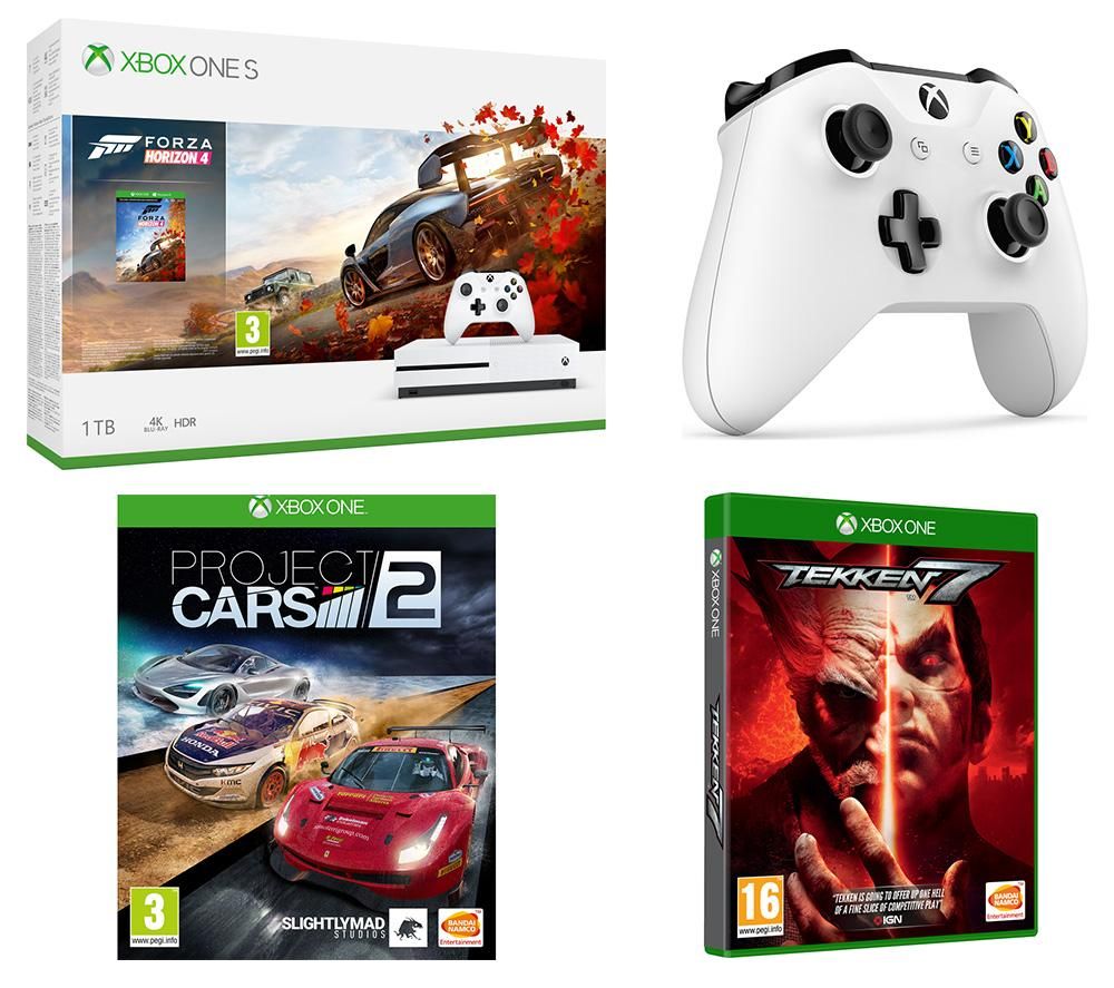 MICROSOFT Xbox One S, Forza Horizon 4, Tekken 7, Project Cars 2 & Wireless Controller Bundle