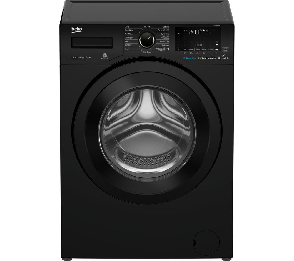 Beko WX840430B Bluetooth 8 kg 1400 Spin Washing Machine - Black, Black