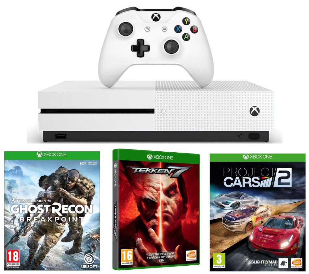 MICROSOFT Xbox One S, Tom Clancy's Ghost Recon Breakpoint, Tekken 7 & Project Cars 2 Bundle - 1 TB