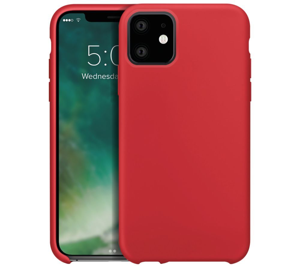 XQISIT iPhone 11 Silicone Case - Red, Red
