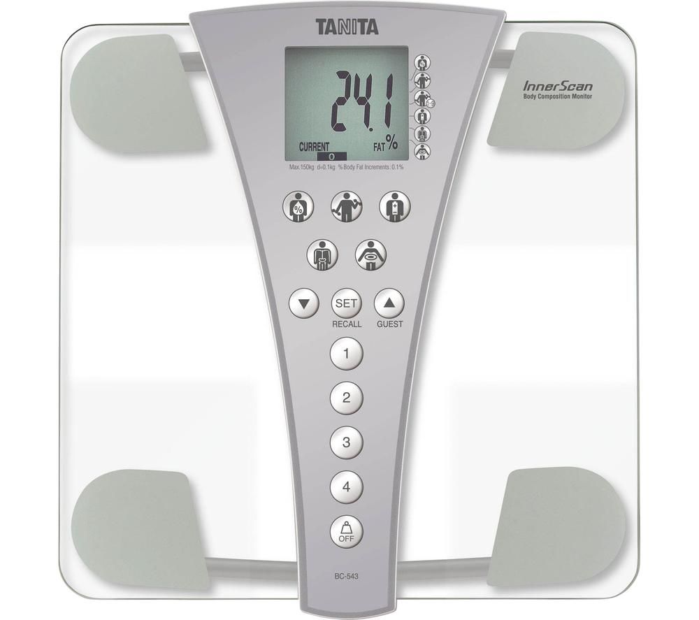 TANITA InnerScan BC-543 Electronic Bathroom Scales - Grey & Transparent, Grey