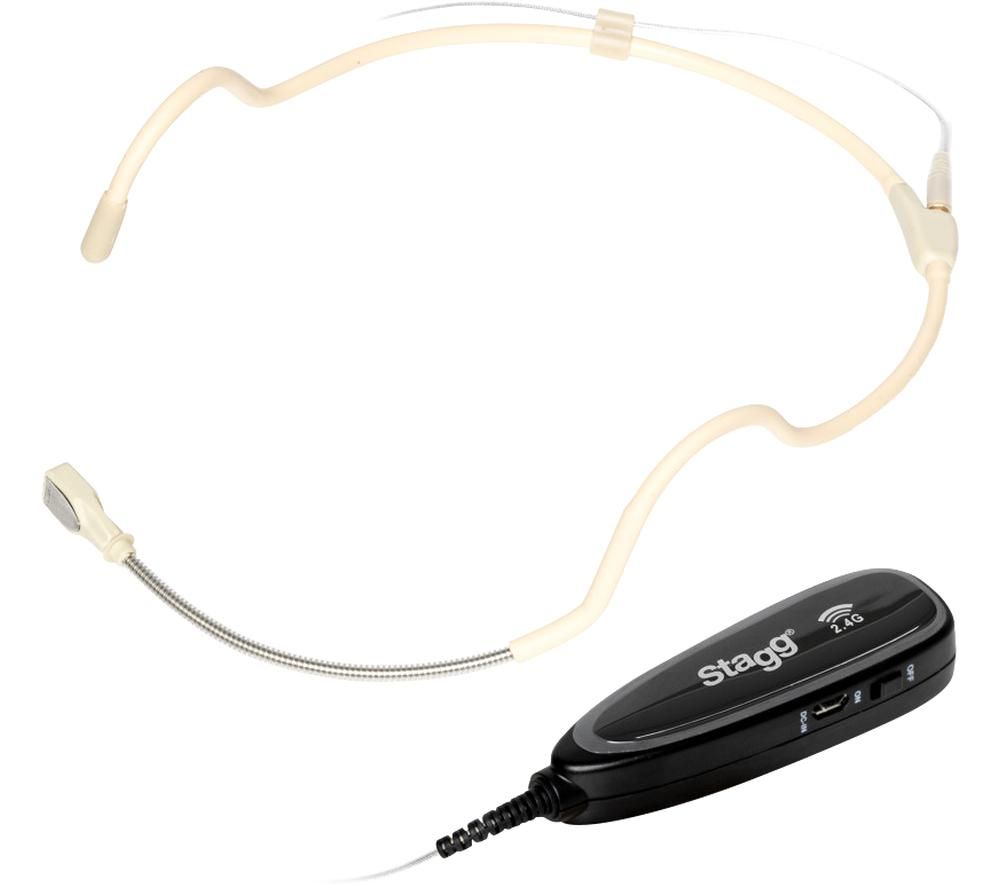 STAGG Waterproof Wireless Headset Microphone - Beige, Cream