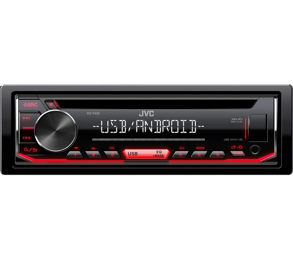 JVC KD-T402 FM Car Radio - Black, Black