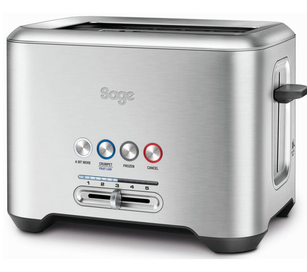 SAGE A Bit More 2-Slice Toaster - Silver, Silver