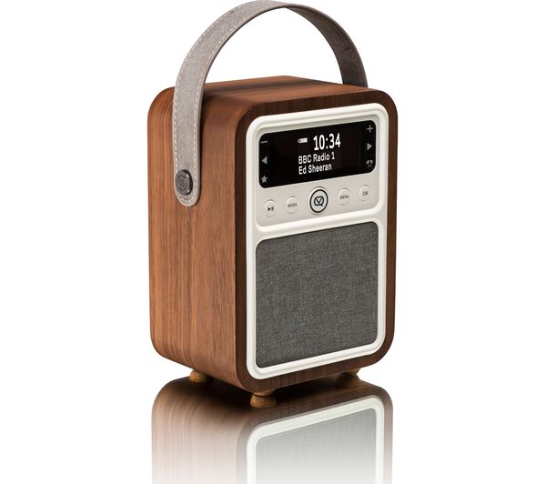 VQ Monty Portable DAB Bluetooth Clock Retro Radio - Walnut