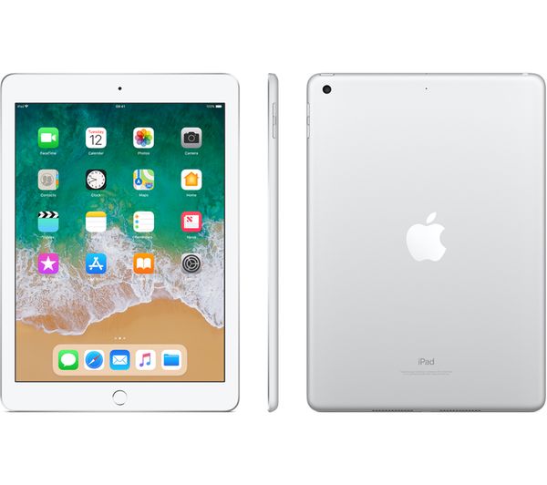 APPLE 9.7" iPad - 128 GB, Silver (2018), Silver